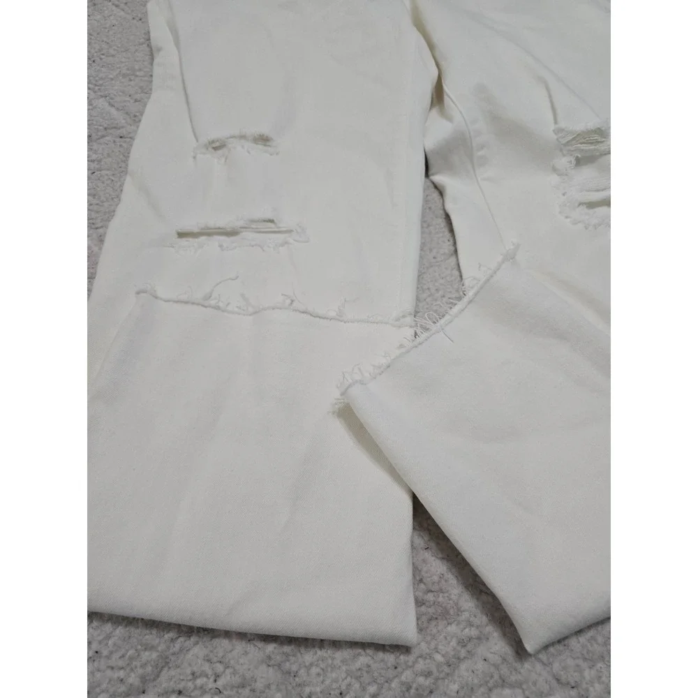 Madewell Womens White Distressed Denim Perfect Vintage Straight Jean Size 28 NWT